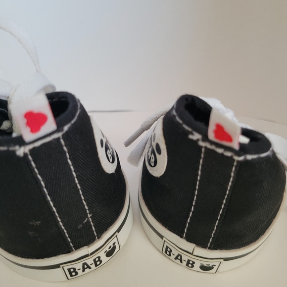 BUILD A BEAR Workshop Black White High Top Lace Up Converse Style Soft Sneaker - Picture 3 of 4